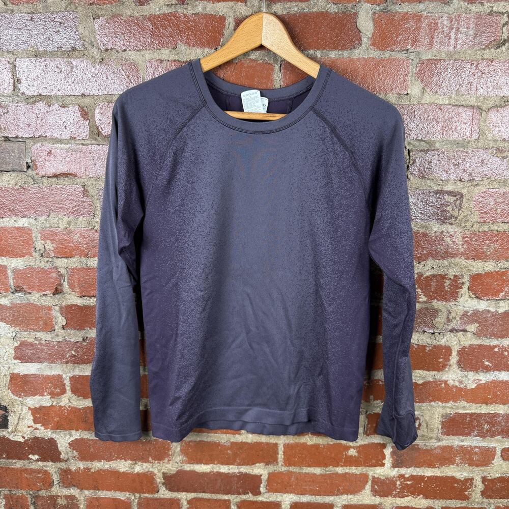 Athleta Shirt Womens Large Purple Long Sleeve Athletic Running Gym Workout